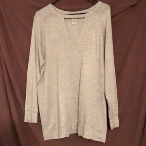 Grey keyhole sweater